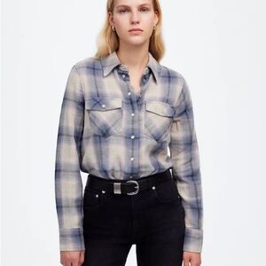 Madewell Snap Button Plaid Flannel Shirt Size 00